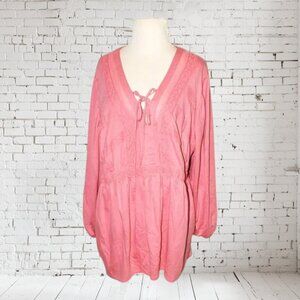 Romans Lace Trim Boho Style Pullover Shirt Tunic